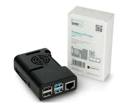 Obudowa Raspberry Pi Obudowa justPi do RPi 4B z wentylatorem - czarna